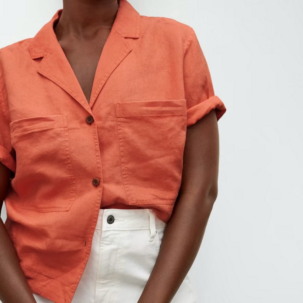 Everlane Linen Workwear Shirt in Sienna